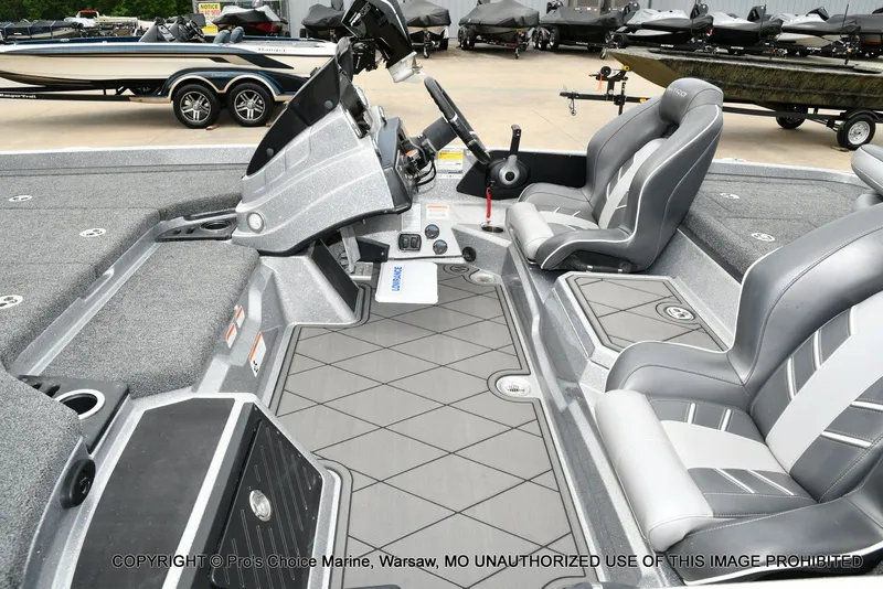 Slide: The Image of Interior of 2024 Nitro Z21 XL Pro boat with modern seating. - 16