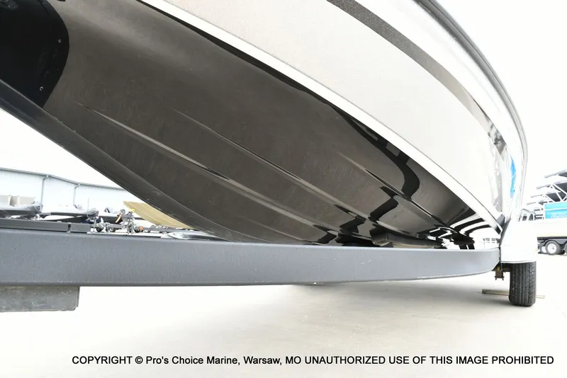 Slide: The Image of Underside of a 2024 Nitro Z21 XL Pro boat on a trailer. - 35
