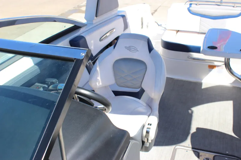 Slide: The Image of 2020 Chaparral 277 SSX boat interior with luxurious seating and modern design. - 21