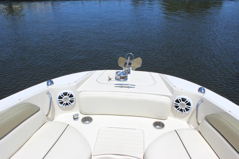 Slide: The Image of 2007 Sea Ray 270 Sundeck boat interior with seating and water view. - 5