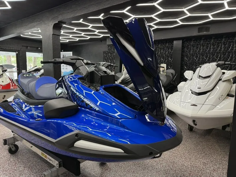Slide: The Image of 2026 Yamaha WaveRunners VX1050AC in blue showroom. - 4