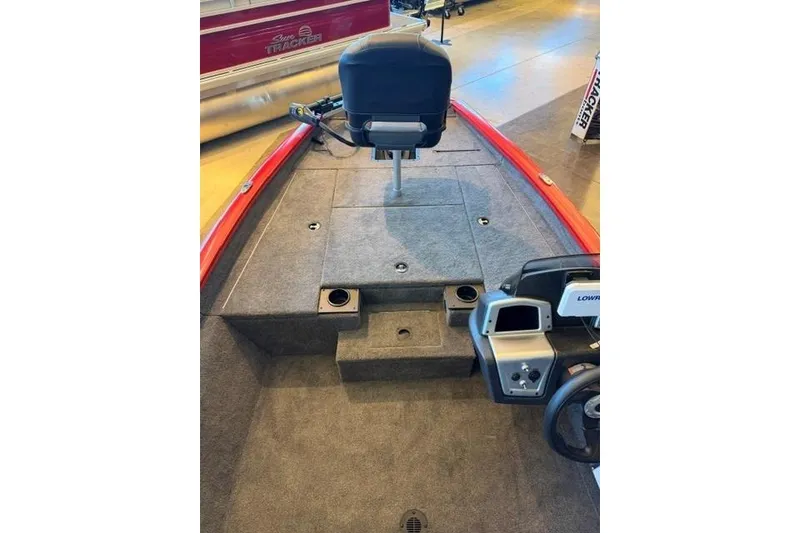 Slide: The Image of 2026 Tracker Pro Team 175 boat interior with seating and control panel. - 7