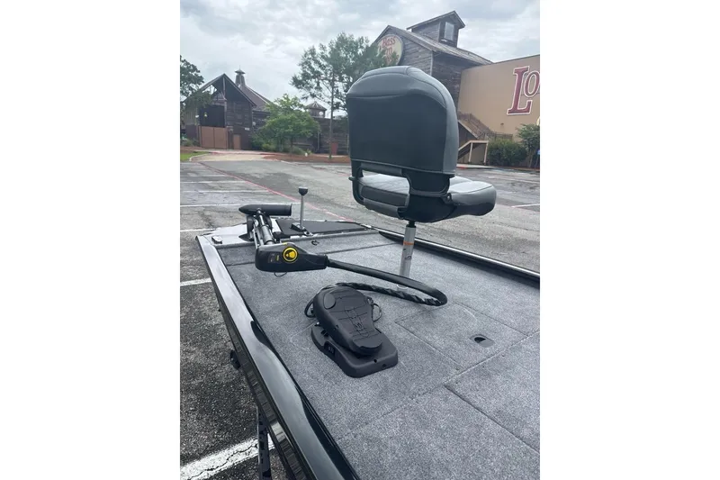 Slide: The Image of 2026 Tracker Pro 170 boat deck with seat and trolling motor. - 4