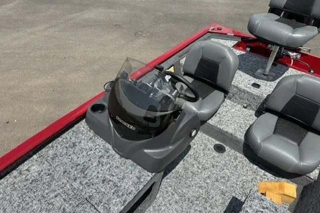 Slide: The Image of 2026 Tracker Pro 170 boat interior with steering console and seating. - 14
