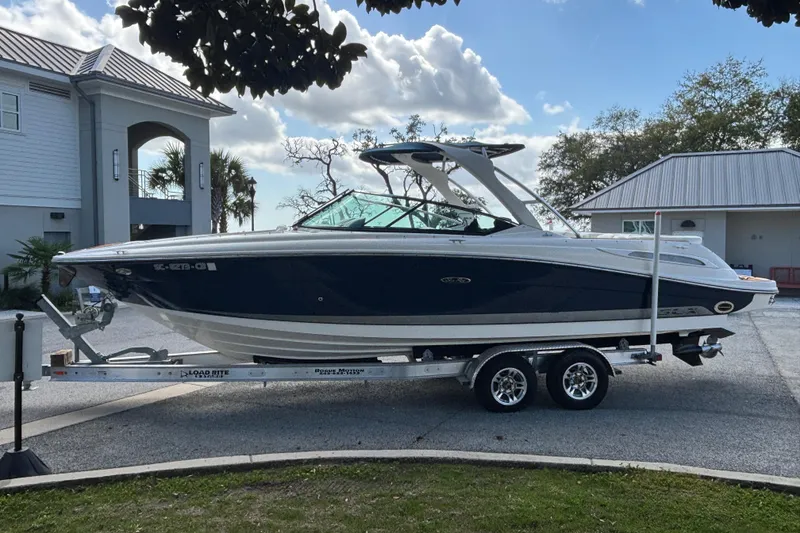 Slide: The Image of 2008 Sea Ray 270 Sundeck boat on tandem axle trailer - 5