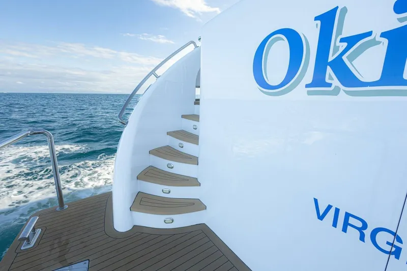 Slide: The Image of Staircase on 2009 Hargrave Enclosed Bridge yacht with ocean view. - 67