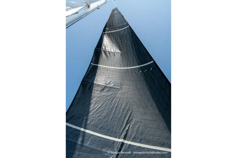 Slide: The Image of Sail of 2020 Jeanneau Sun Fast 3300 yacht against clear blue sky. - 17