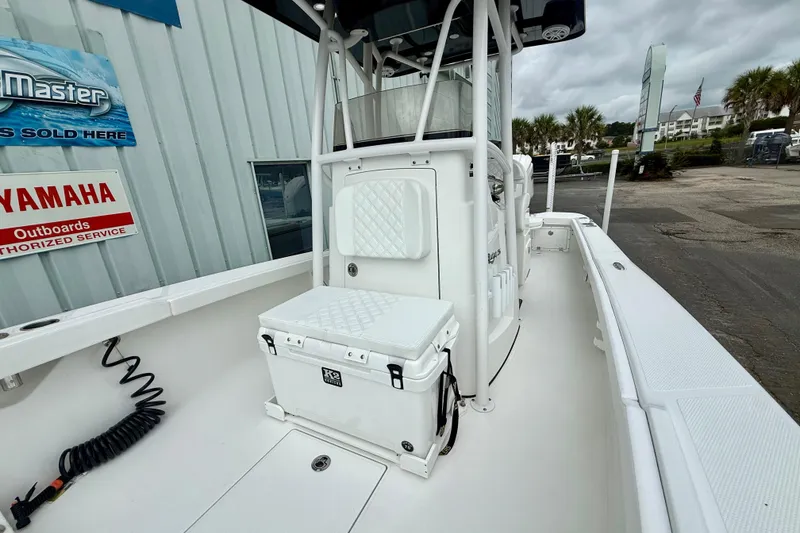 Slide: The Image of 2025 BlackJack 256 Coastal boat console with Garmin navigation system. - 20