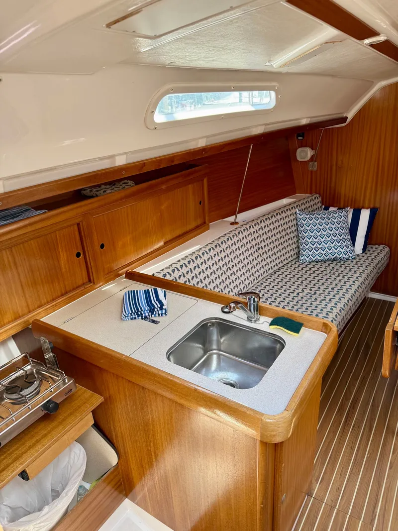 Slide: The Image of Interior of Dufour 32 Classic yacht, year 2000. - 12