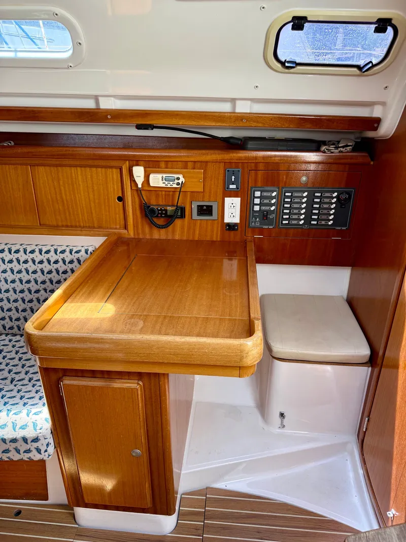 Slide: The Image of Interior view of 2000 Dufour 32 Classic with control panel. - 13