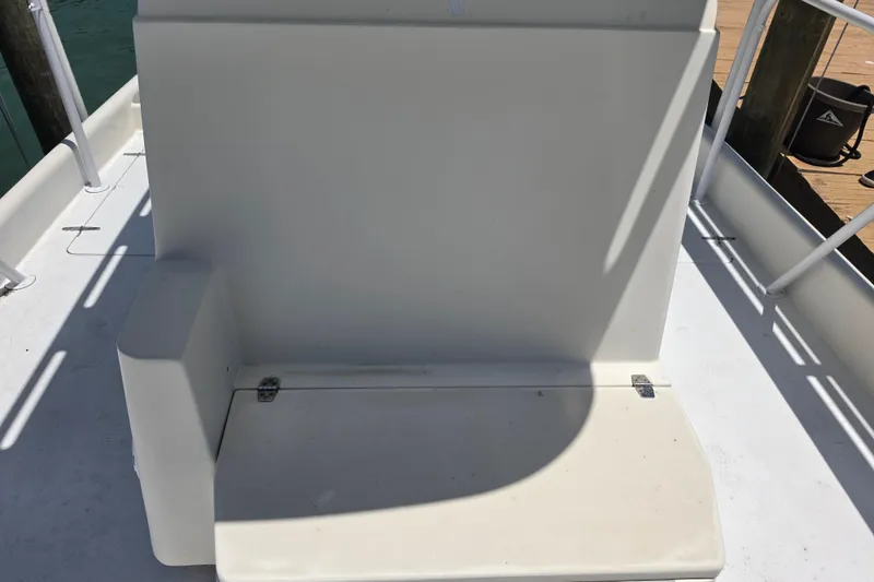 Slide: The Image of Electrical compartment of 2014 Custom Exuma Catamaran 32 with batteries and wiring. - 34