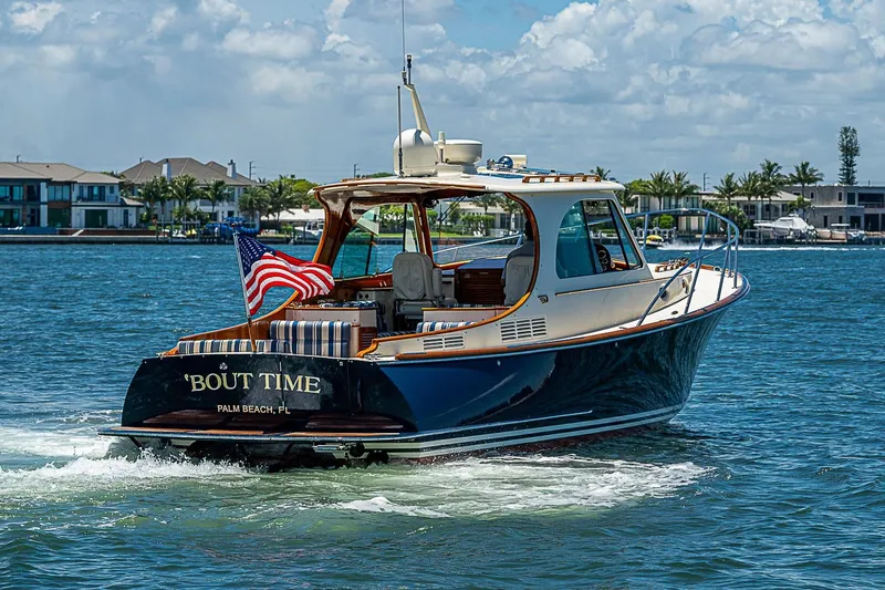 The Image of 2015 Hinckley Picnic Boat 37 MKIII cruising in Palm Beach waters. - 0