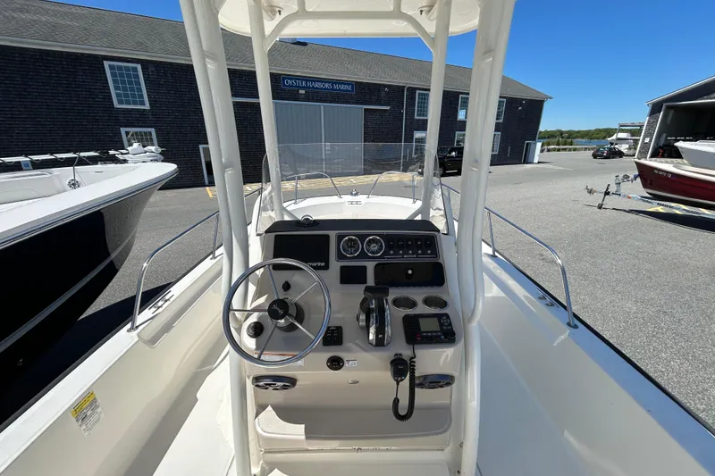 Slide: The Image of 2021 Boston Whaler 210 Montauk boat dashboard at Oyster Harbors Marine. - 12