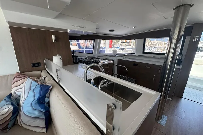 Slide: The Image of Modern interior of 2023 Bali 4.6 yacht with sleek kitchen and cozy seating area. - 56