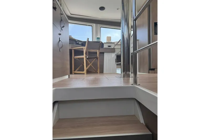 Slide: The Image of Interior view of 2023 Bali 4.6 yacht, featuring wooden flooring and modern design. - 71
