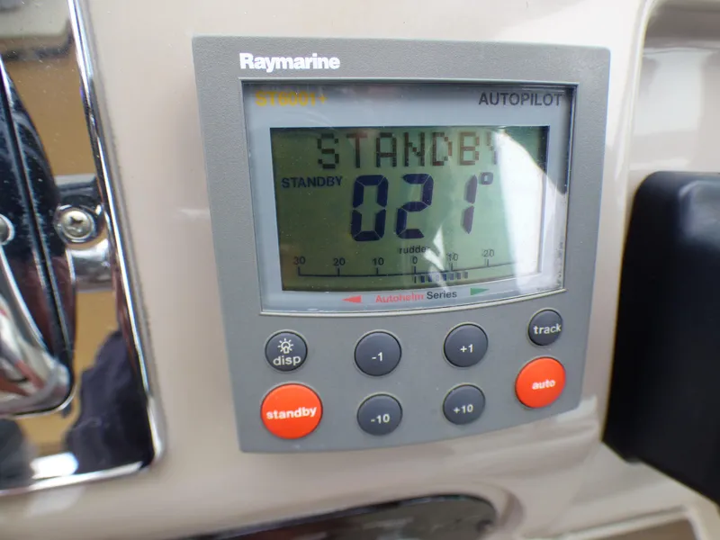 Slide: The Image of Raymarine autopilot display on 2001 Cruisers Yachts 340 Express. - 32