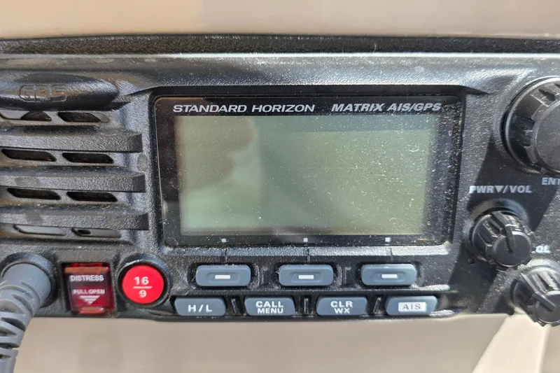 Slide: The Image of Standard Horizon Matrix AIS/GPS radio on 2001 Cruisers Yachts 340 Express. - 34
