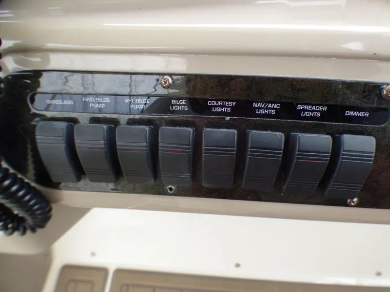 Slide: The Image of Control panel of 2001 Cruisers Yachts 340 Express. - 40