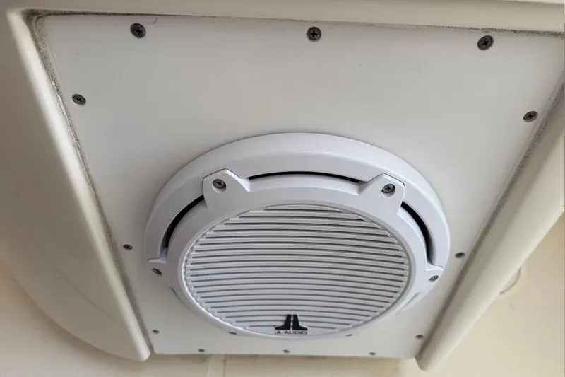 Slide: The Image of Speaker installed on 2007 Pursuit C 310 Center Console boat ceiling. - 38