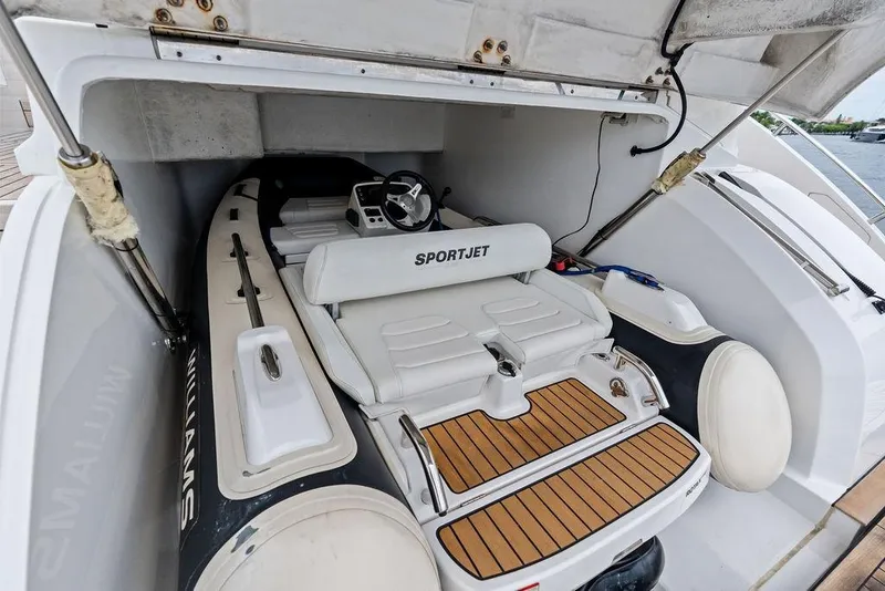 Slide: The Image of 2020 Princess S62 yacht with a Williams SportJet tender in storage compartment. - 31