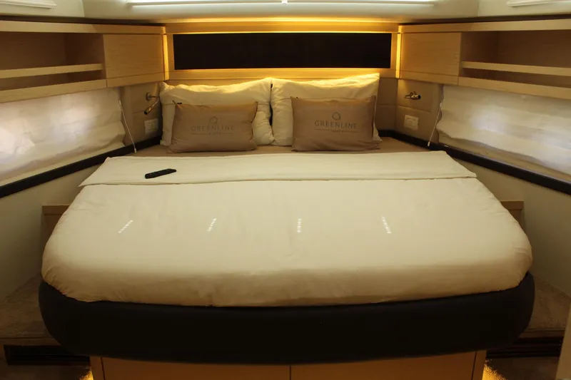 Slide: The Image of Interior of 2019 Greenline 48 Coupe with cozy bed. - 43