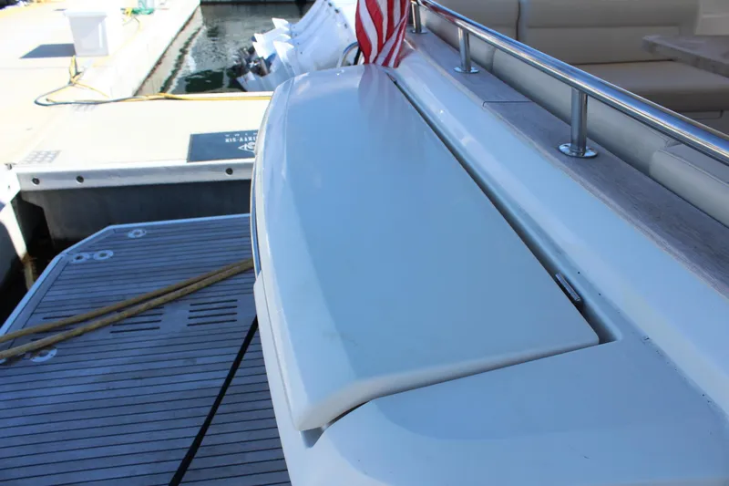 Slide: The Image of Rear view of 2019 Greenline 48 Coupe yacht at dock. - 9