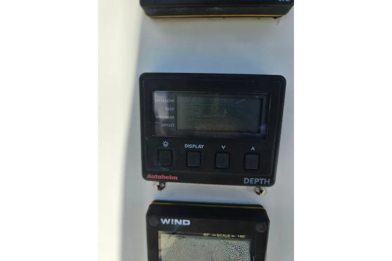 Slide: The Image of Autopilot depth display on 1986 C & C 29 SL sailboat dashboard. - 9