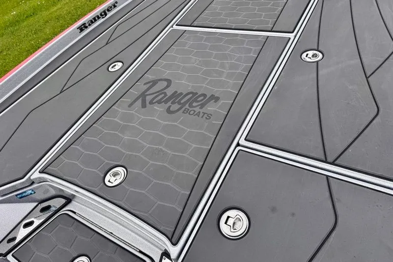 Slide: The Image of 2026 Ranger Z521R Cup-Equipped boat deck with sleek design and secure storage compartments. - 31