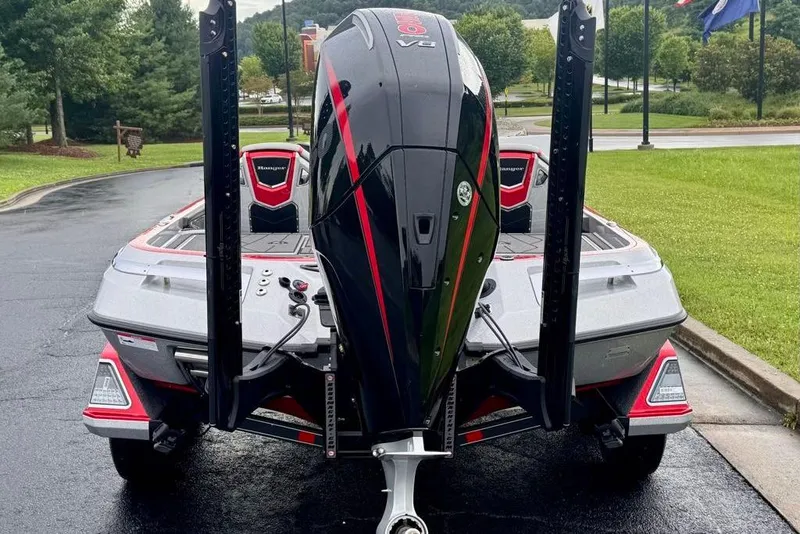 Slide: The Image of 2026 Ranger Z521R Cup-Equipped boat with powerful engine, parked outdoors. - 32