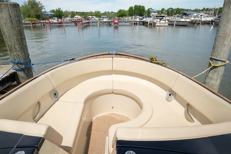 Slide: The Image of 2022 Chris Craft 34 Launch Heritage boat interior at marina dock. - 33