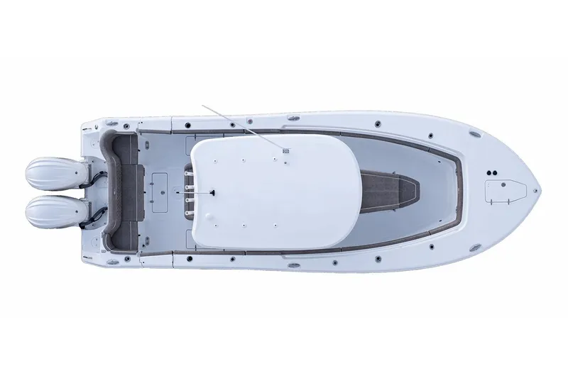 Slide: The Image of Manufacturer Provided Image: Top view of 2026 Sea Hunt Ultra 275 Coffin Box boat with dual engines. - 43