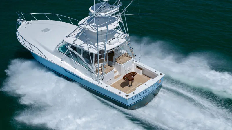 Slide: The Image of 2019 Albemarle 410 Express Fisherman cruising on the water. - 1