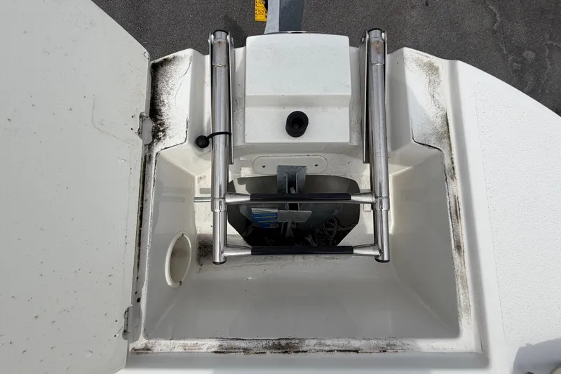 Slide: The Image of Stingray 231 DC 2023 anchor compartment with stainless steel fittings. - 39