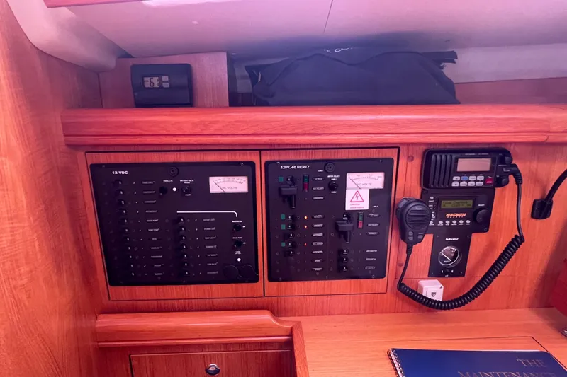 Slide: The Image of Control panel of a 2006 Hunter 38 yacht. - 28