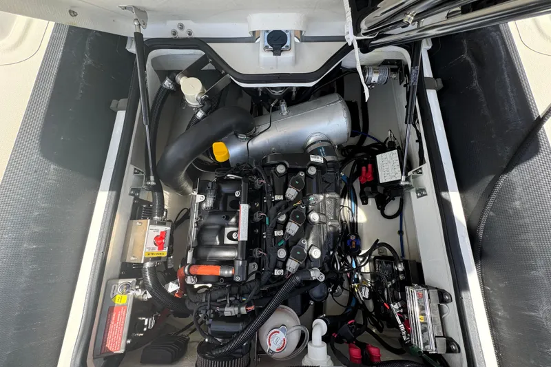 Slide: The Image of Engine compartment of 2025 Williams Jet Tenders Sportjet 345, showcasing detailed components. - 11