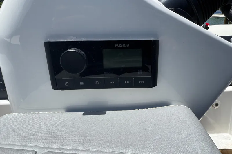 Slide: The Image of Control panel of 2025 Williams Jet Tenders Sportjet 345 with Fusion audio system. - 14