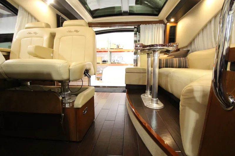 Slide: The Image of Luxurious interior of 2016 Sea Ray 510 Sundancer yacht with plush seating and elegant design. - 46