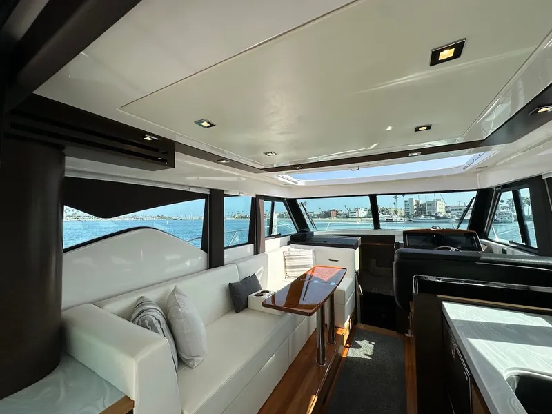 Slide: The Image of Interior of 2019 Tiara Yachts Coupe 39 with modern design. - 17