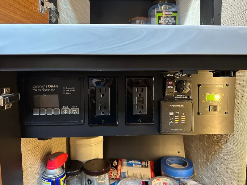 Slide: The Image of Electrical control panel in a 2019 Tiara Yachts Coupe 39. - 40