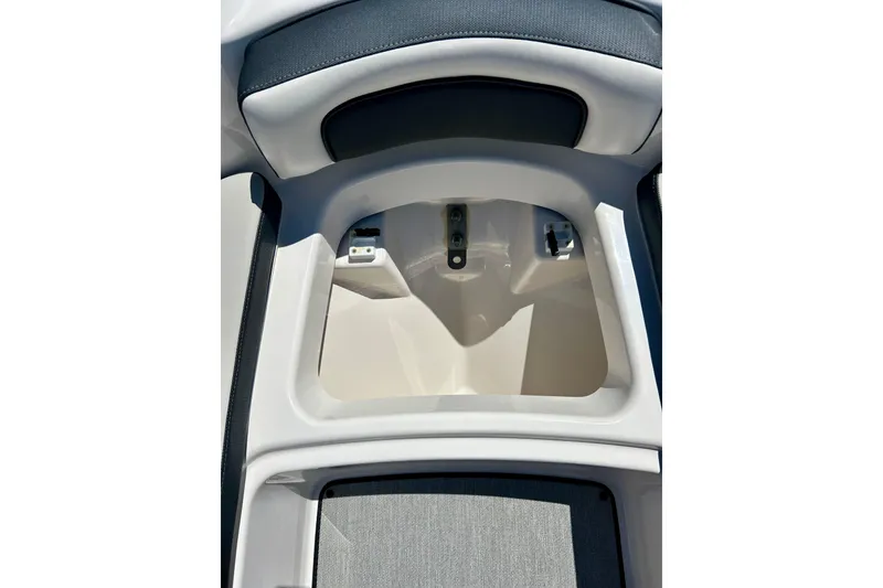 Slide: The Image of 2024 Yamaha Boats SX195 interior storage compartment detail. - 28