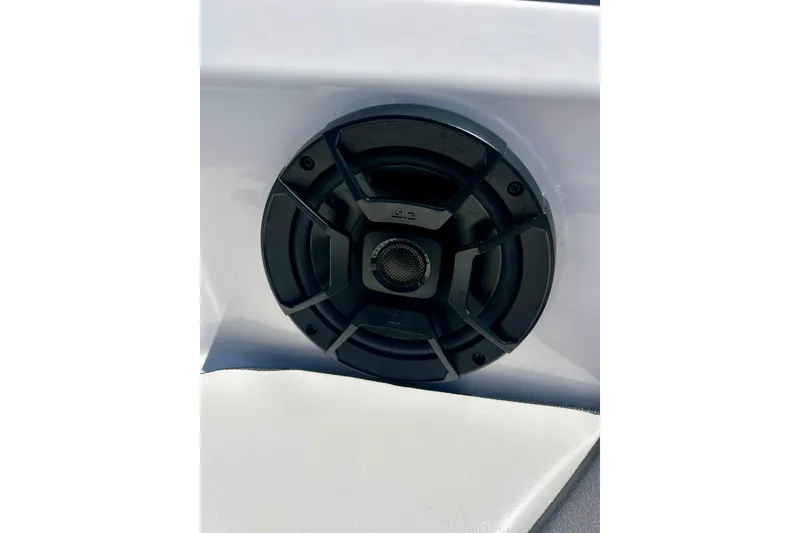 Slide: The Image of 2024 Yamaha Boats SX195 speaker detail, showcasing sleek design and premium audio quality. - 30