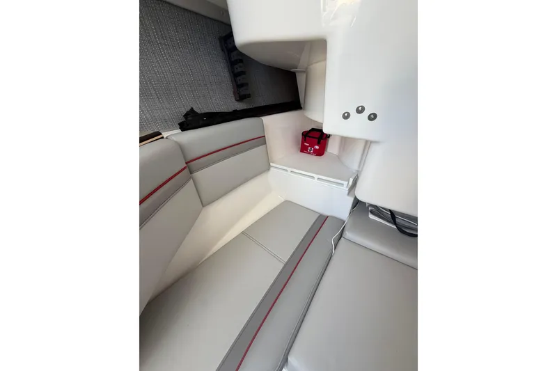 Slide: The Image of Interior of 2024 Solara S-250 CW boat with sleek seating and modern design. - 31