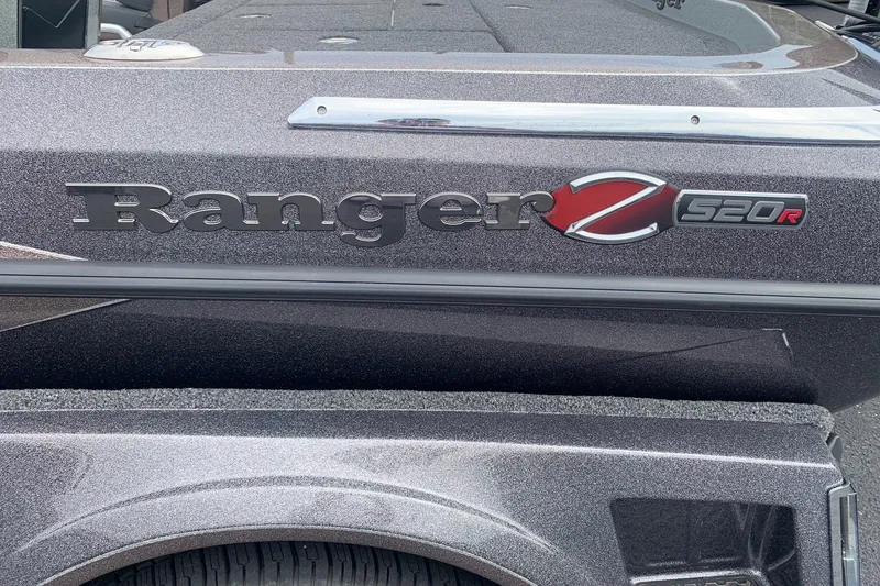 Slide: The Image of 2026 Ranger Z520R Cup-Equipped boat, close-up of logo and model details. - 9