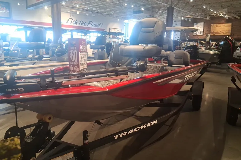 The Image of 2026 Tracker Pro Team 175 Crappie Edition boat displayed in showroom. - 0