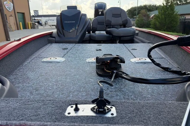 Slide: The Image of 2026 Tracker Pro Team 175 Crappie Edition boat interior with seating and equipment. - 12