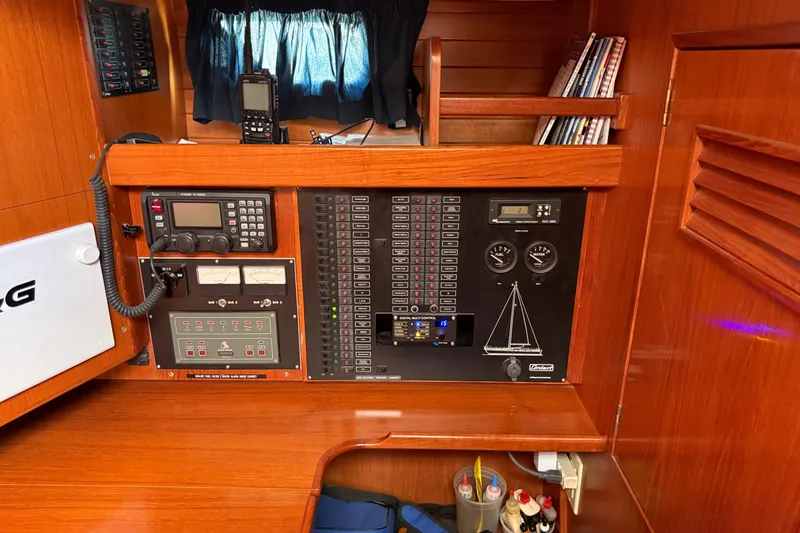 Slide: The Image of Control panel of a 1996 Contest 46/48 yacht with navigation and communication equipment. - 20