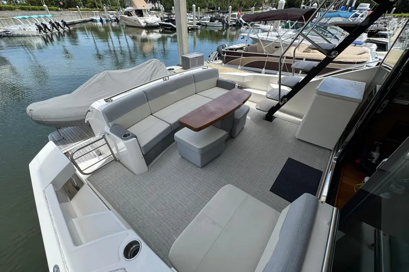Slide: The Image of Luxurious 2017 Tiara Yachts F53 Flybridge with spacious seating and elegant design. - 20