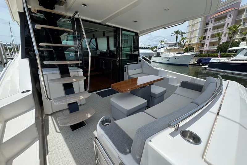 Slide: The Image of Luxurious 2017 Tiara Yachts F53 Flybridge with elegant seating and modern interior design. - 23