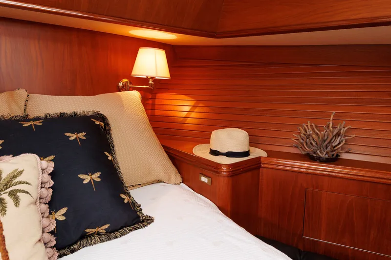 Slide: The Image of Luxurious cabin interior of 2008 Alden 52 Salon Express yacht with elegant decor. - 29