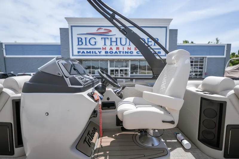 Slide: The Image of 2026 JC Sporttoon 26TT boat at Big Thunder Marine dealership. - 18